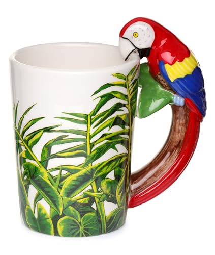 Puckator Papagei Tschungel geformter Henkel Tasse aus Dolomit-Keramik von Puckator