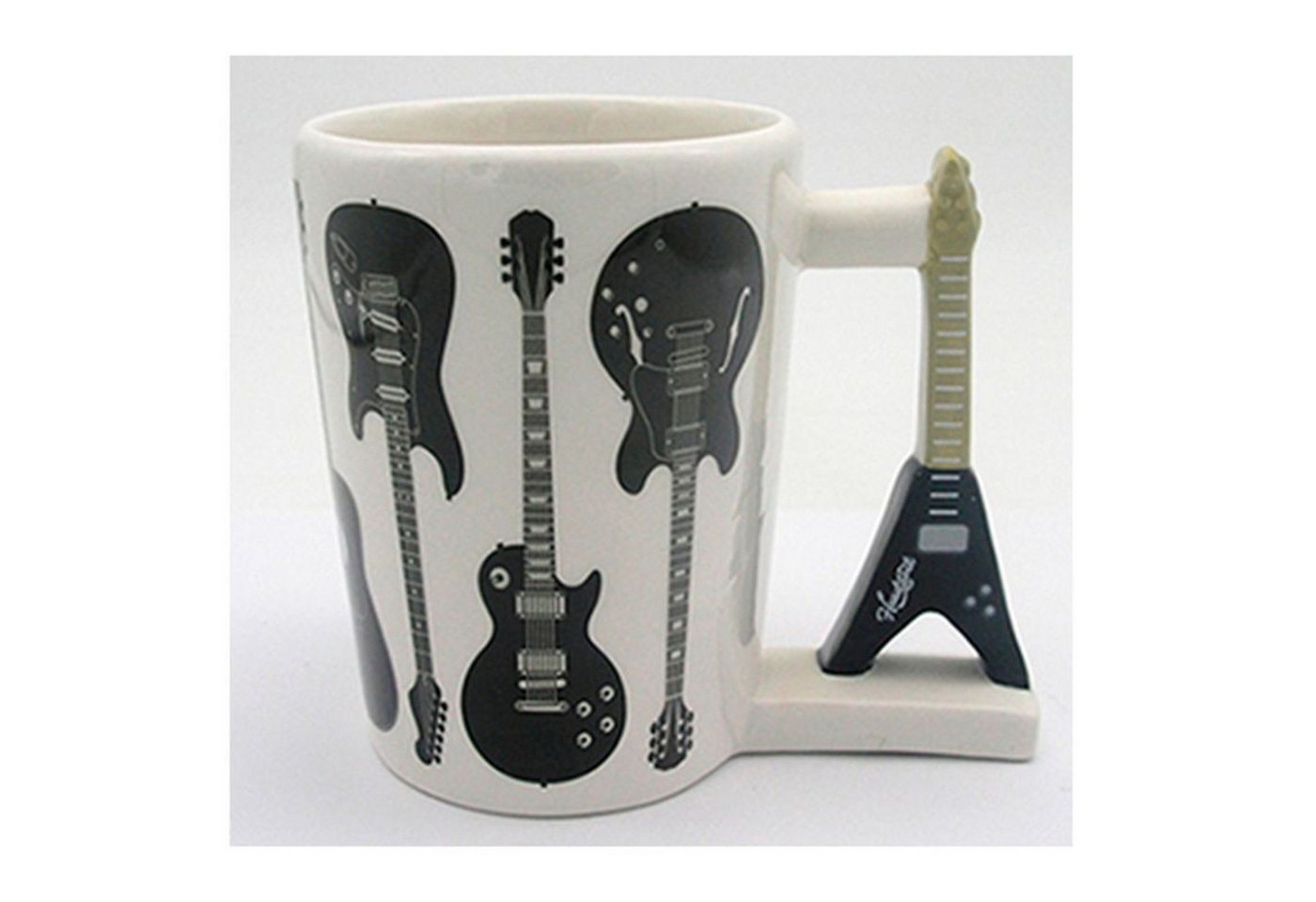 Puckator Tasse Metal Gitarre Kaffeebecher mit E-Gitarre als Griff von Puckator