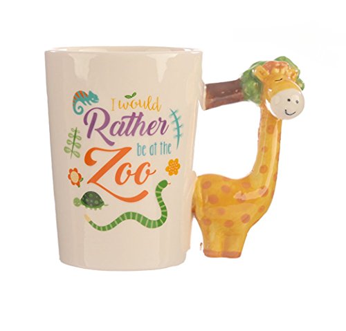 Puckator Tasse mit Giraffengriff, 11 x 13,5 x 8,5 cm, Weiß von Puckator