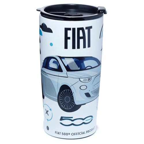 Puckator Fiat 500 E wiederverwendbare isolierte Edelstahl Trinkflasche 500ml von Puckator