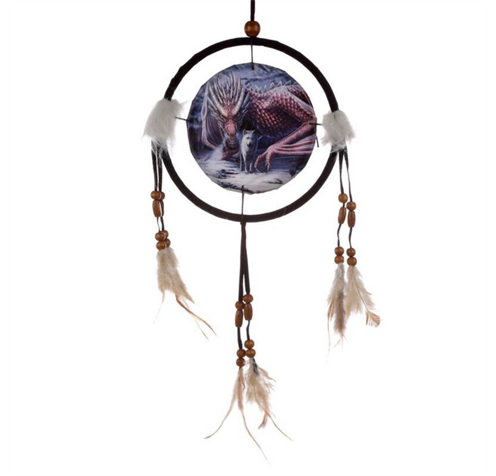 Puckator Traumfänger Wolf-Motiv (ca. Ø 16 cm, 1 St., Herbst Winter Drache), zum Aufhängen von Puckator