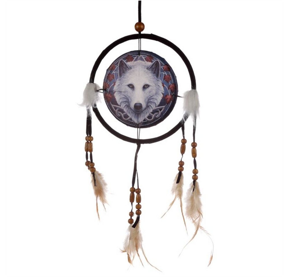 Puckator Traumfänger Wolf-Motiv (ca. Ø 16 cm, 1 St., Herbst Winter Drache), zum Aufhängen von Puckator