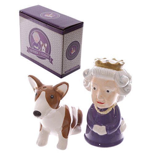 QUEEN AND CORGI SALT AND PEPPER SET by Puckator von Puckator