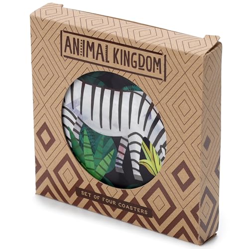 Set mit 4 Untersetzern aus Kork - Animal Kingdom von Puckator