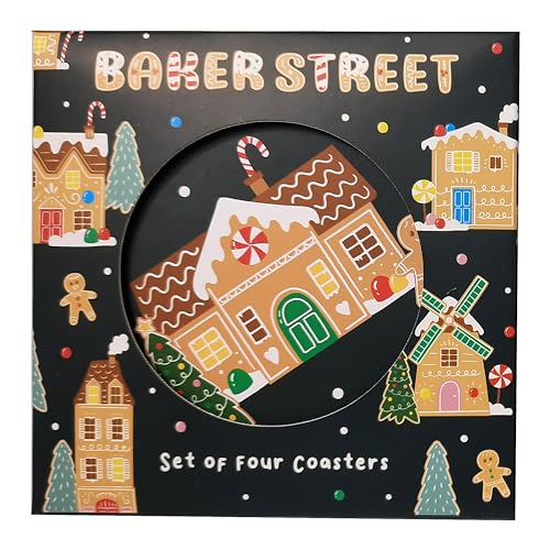 Set mit 4 Untersetzern aus Kork Weihnachten - Baker Street von Puckator