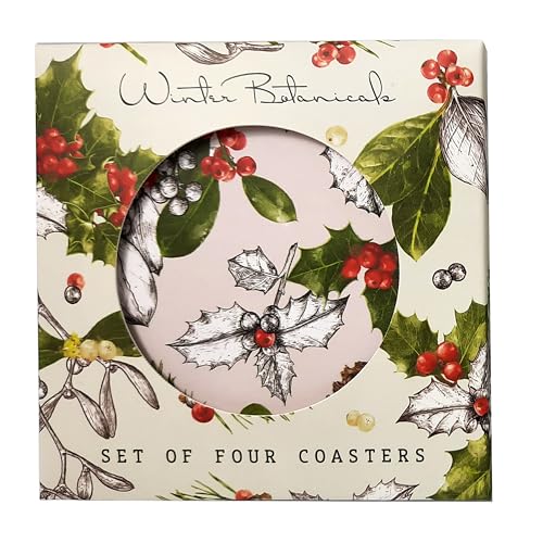 Set mit 4 Korkuntersetzern Weihnachten – Winter Botanics Set mit 4 Korkuntersetzern Weihnachten – Winter Botanics von Puckator