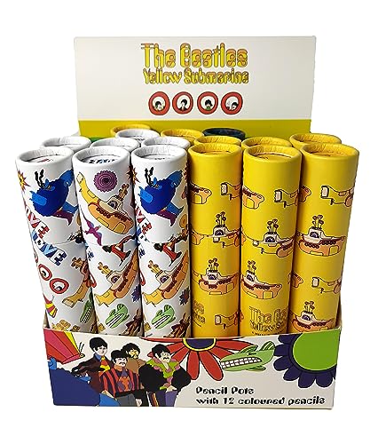 The Beatles Yellow Submarine Large Pencil Pot with 12 Colouring Pencils One Size von Puckator