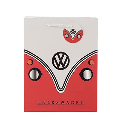 VW Wohnmobil T1 Geschenktüte Groß rot, bedruckt, 100% Papier. von Puckator