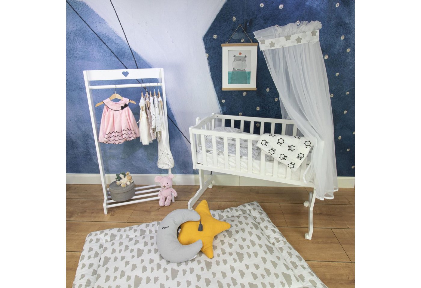 Krabbeldecke Agnes (140x100cm) mit Wolken-Muster, Puckdaddy GmbH von Puckdaddy GmbH