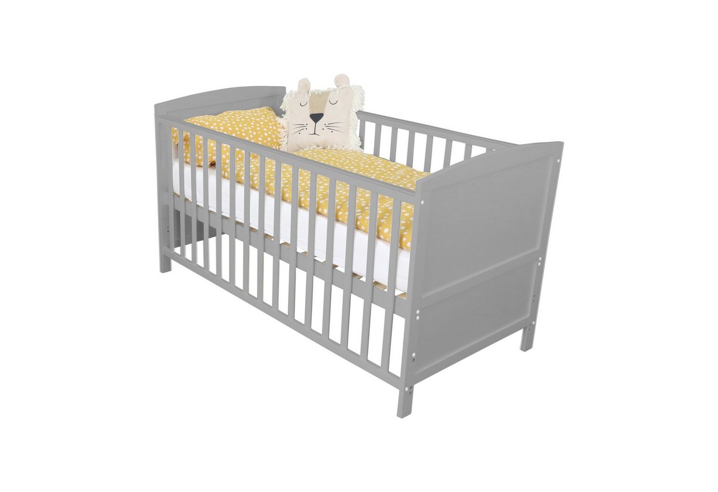 Puckdaddy GmbH Babybett Mika (140x70cm) in Grau, umbaubar zum Juniorbett von Puckdaddy GmbH