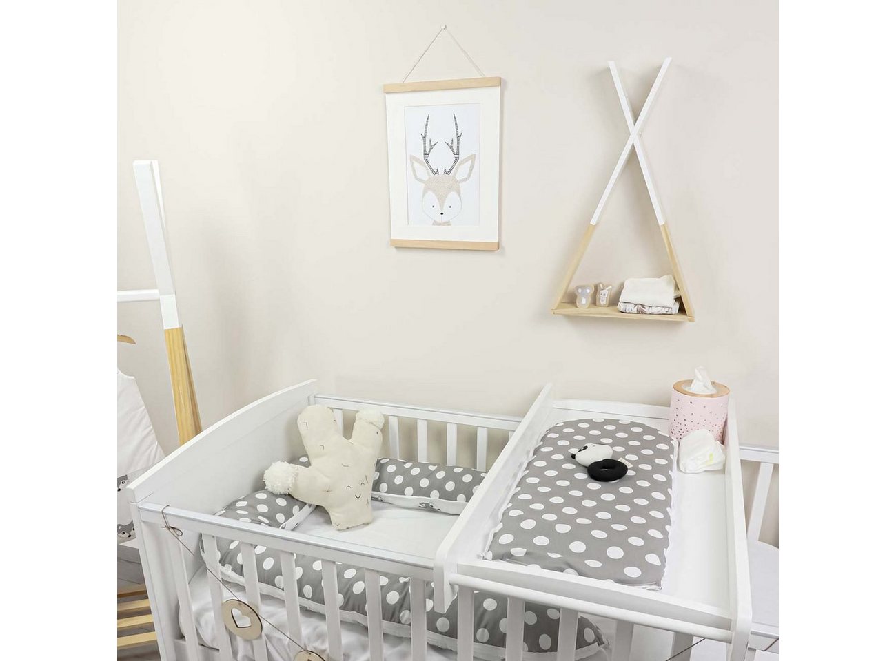 Puckdaddy GmbH Bettnestchen Foxi (105x60cm) mit Füchsen und Reißverschluss von Puckdaddy GmbH