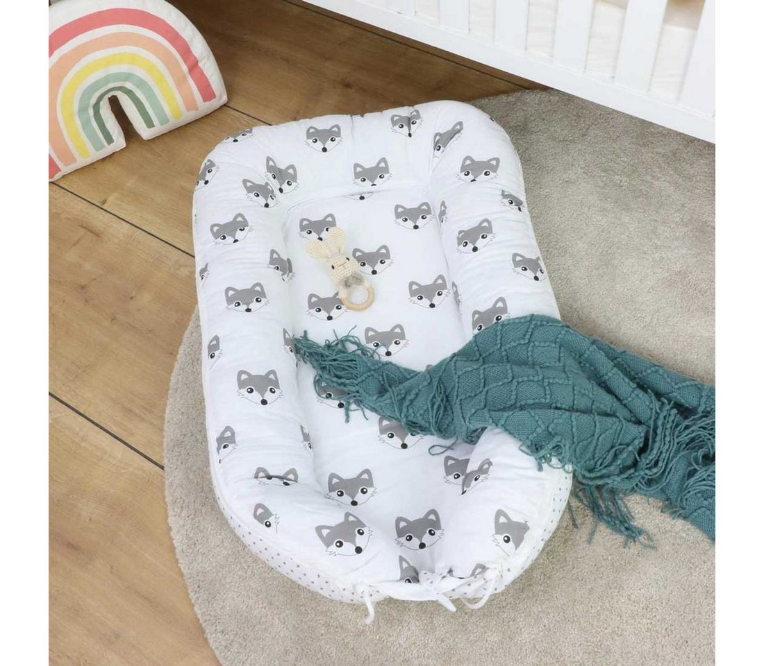 Puckdaddy GmbH Bettnestchen Liv 105x60cm mit Füchsen und Reißverschluss, mit Reißverschluss von Puckdaddy GmbH