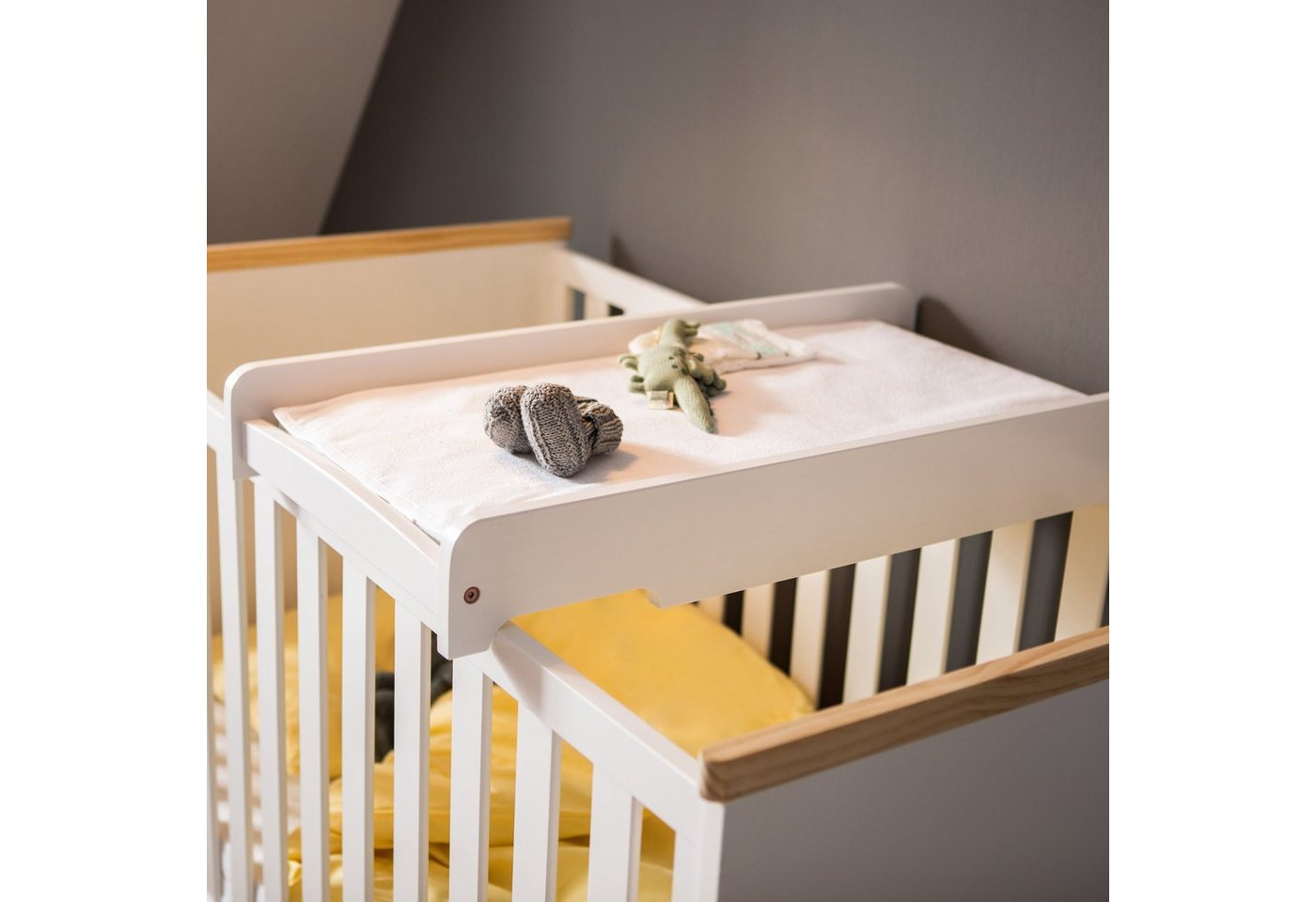 Puckdaddy GmbH Wickelbrett Wickelaufsatz Mika (87x44,5cm) Wickelbrett für das Babybett von Puckdaddy GmbH