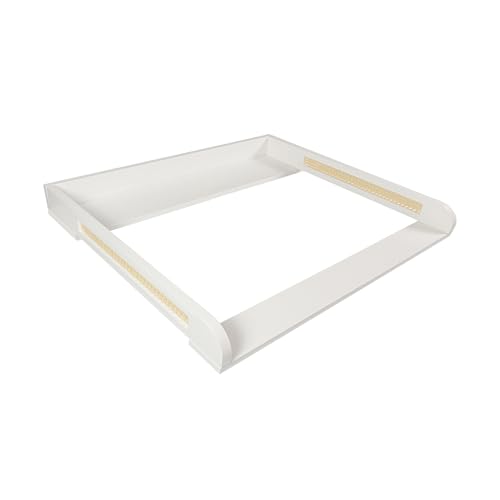 Puckdaddy Wickelaufsatz Arne 80x11x80 cm aus MDF/Rattan in Weiß von Puckdaddy
