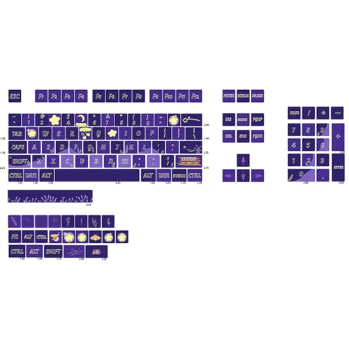 XDA Profil Tastenkappen Lavendel Pbt Tastenkappe 127 Stück Kompletter Satz Sublimationsprozess Für Mechanische CrossCore Tastatur von Puco