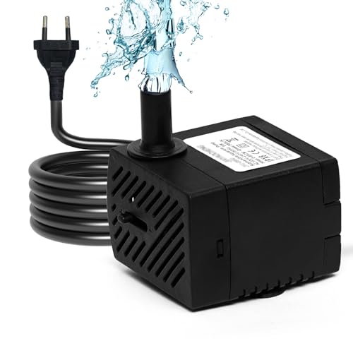 Puddry Wasserpumpe Klein Tauchpumpe, Mini Wasserpumpe Springbrunnenpumpe (180L/H, 3W) mit 4,6ft Stromkabel 1 Düse, Aquarium Pumpe Gardena Pumpe Teich Pumpe Wasser Pumpe für Fischbecken, Hydrokultur Puddry Wasserpumpe Klein Tauchpumpe, Mini Wasserpumpe Springbrunnenpumpe (180L/H, 3W) mit 4,6ft Stromkabel 1 Düse, Aquarium Pumpe Gardena Pumpe Teich Pumpe Wasser Pumpe für Fischbecken, Hydrokultur von Puddry