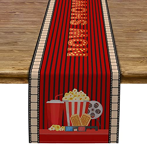Film-Nacht-Tischläufer, Tischdekoration, Film-Mottoparty, Küche, Esszimmer, Zuhause, Dekoration (33 x 182,9 cm) von Pudodo