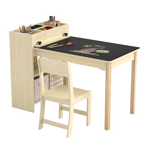 Puecrof Kinder Kreativtisch mit Stuhl aus Massivholz – Multifunktioneller Lern- & Spieltisch mit Stauraum für Kleinkinder ab 12 Monaten | Maltisch für Zuhause mit ergonomischem Kinderstuhl Puecrof Kinder Kreativtisch mit Stuhl aus Massivholz – Multifunktioneller Lern- & Spieltisch mit Stauraum für Kleinkinder ab 12 Monaten | Maltisch für Zuhause mit ergonomischem Kinderstuhl von Puecrof