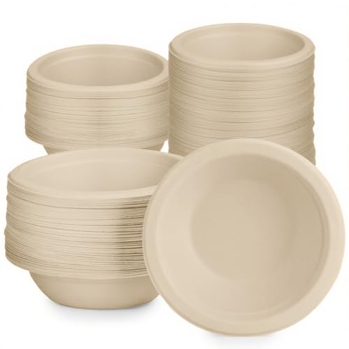 100 Stück Ökologische Einwegsuppenschale, 260ml Einweggeschirr aus Zuckerrohr, Pappschalen Einweg Suppenschalen, Bio Suppenschüssel Kompostierbares für Picknick BBQ, Braun 100 Stück Ökologische Einwegsuppenschale, 260ml Einweggeschirr aus Zuckerrohr, Pappschalen Einweg Suppenschalen, Bio Suppenschüssel Kompostierbares für Picknick BBQ, Braun von Puedno
