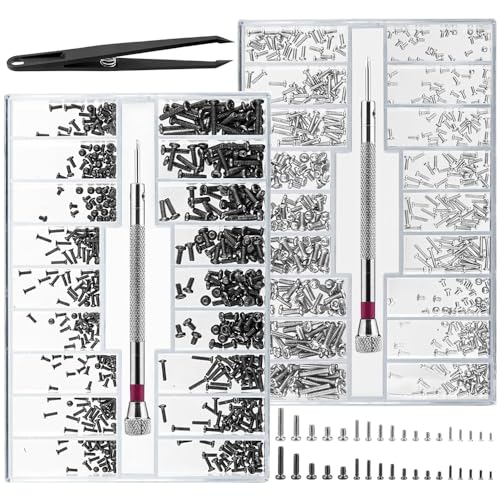 1000 Stück Kleine Schrauben Sortiment M1.2 M1.4 M2 Mini Schrauben Sortiment Kit Uhrenbrille Computer Ersatzschrauben Winzige Reparaturschrauben mit Schraubendreher und Pinzette 1000 Stück Kleine Schrauben Sortiment M1.2 M1.4 M2 Mini Schrauben Sortiment Kit Uhrenbrille Computer Ersatzschrauben Winzige Reparaturschrauben mit Schraubendreher und Pinzette von Puedno