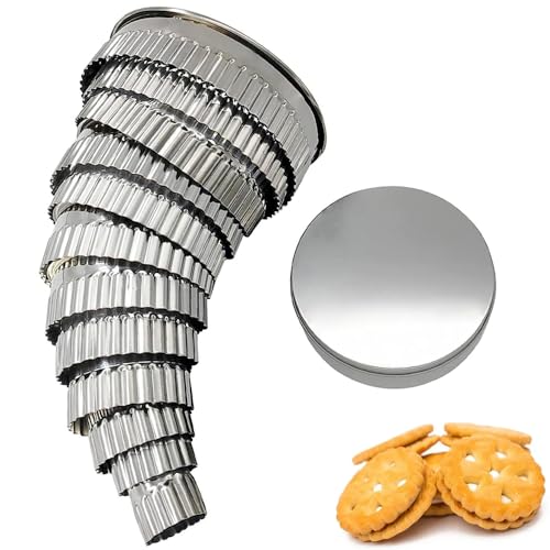 12 Stück Ausstechformen Edelstahl, Rund Ausstecher Set, Keksausstecher mit Aufbewahrungsbox, Plätzchen Cutter für Keksen Backen Gebäck Muffins DIY 12 Stück Ausstechformen Edelstahl, Rund Ausstecher Set, Keksausstecher mit Aufbewahrungsbox, Plätzchen Cutter für Keksen Backen Gebäck Muffins DIY von Puedno