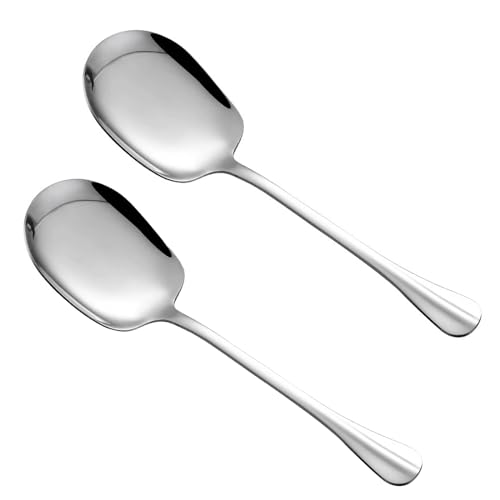 25 cm Servierlöffel Edelstahl, 2 Stück Salatbesteck mit Langen Griffen, Vorlegelöffel Groß Edelstahl Salatlöffel für Bankett Buffet Restaurant 25 cm Servierlöffel Edelstahl, 2 Stück Salatbesteck mit Langen Griffen, Vorlegelöffel Groß Edelstahl Salatlöffel für Bankett Buffet Restaurant von Puedno