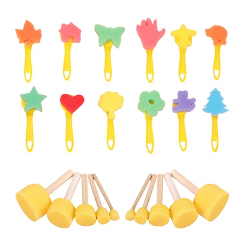 22 Stück Schwamm Pinselset Malerei Schwamm Pinselset Kinder Schwamm Pinsel Set Kinder Pinselset aus Schaumstoff Schwammpinsel Malwerkzeuge Set Schwammstupf Pinsel Set 22 Stück Schwamm Pinselset Malerei Schwamm Pinselset Kinder Schwamm Pinsel Set Kinder Pinselset aus Schaumstoff Schwammpinsel Malwerkzeuge Set Schwammstupf Pinsel Set von Puedno
