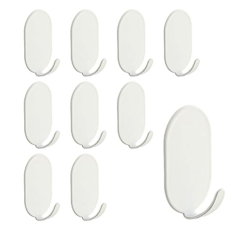 Puedno Selbstklebende Haken weiß, 10 Stück selbstklebende Haken, Kohlenstoffstahl wasserdichter Wandhaken Handtuchhaken Handtuchhügel rostbricht für Küche Badezimmer Puedno Selbstklebende Haken weiß, 10 Stück selbstklebende Haken, Kohlenstoffstahl wasserdichter Wandhaken Handtuchhaken Handtuchhügel rostbricht für Küche Badezimmer von Puedno