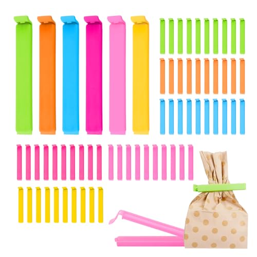 Puedno 60 Stück Verschlussclips, 11 cm Clips für Tüten, Bunt Tütenclips, Kunststoff Verschlussklammern, Lebensmittel Clips für Snacks Kaffee, 6 Farben Puedno 60 Stück Verschlussclips, 11 cm Clips für Tüten, Bunt Tütenclips, Kunststoff Verschlussklammern, Lebensmittel Clips für Snacks Kaffee, 6 Farben von Puedno
