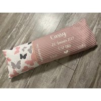 Geburtskissen „Butterfly" Mit Waffelstoff Originalgewicht Kissen Erinnerung Zur Geburt in Echtmaß Geschenk Taufe Geburtstag von Puenkelinchen