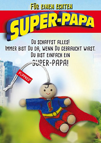 Püppkes Super-Papa Geschenkartikel, Holz, Bunt, 15 x 10.5 x 2.7 cm von Püppkes