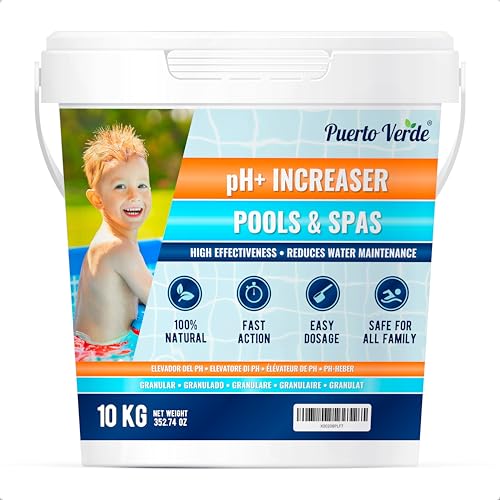 Puerto Verde • pH Heber für Pools 10 Kg. pH+ Korrektur für Whirlpools und Spas. pH Plus Regulator in Granulatform. Hermetischer Eimer. Inklusive Dosierbecher. Europäische Produktion. Puerto Verde • pH Heber für Pools 10 Kg. pH+ Korrektur für Whirlpools und Spas. pH Plus Regulator in Granulatform. Hermetischer Eimer. Inklusive Dosierbecher. Europäische Produktion. von Puerto Verde