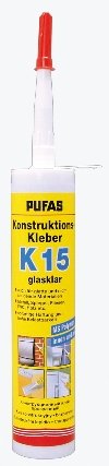 Pufas Konstruktionskleber K15 - für Fliesen, Glas, Keramik, Holz und Kunststoff 290ml von Pufas Werk KG