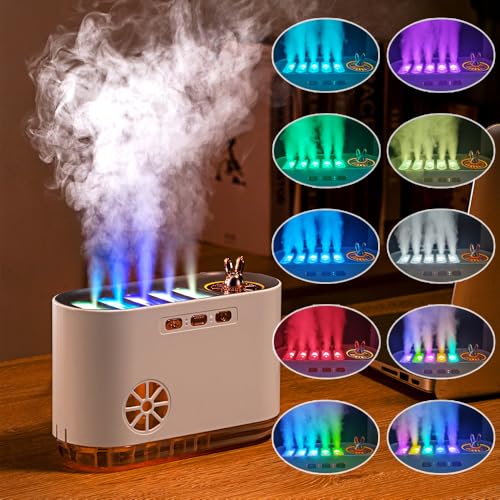 Pufei 1PC -Luftbefeuchter für Schlafzimmer 700 ml RGB Farb ändern Musiksynchronisierungsluft Luftbefeuchter 5 Düsenspray Design Cool Mist Feuchtigkeit mit super ruhigem und automatisch abgeschaltetem von Pufei