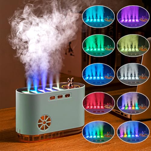Pufei 1PC -Luftbefeuchter für Schlafzimmer 700 ml RGB Farb ändern Musiksynchronisierungsluft Luftbefeuchter 5 Düsenspray Design Cool Mist Feuchtigkeit mit super ruhigem und automatisch abgeschaltetem von Pufei