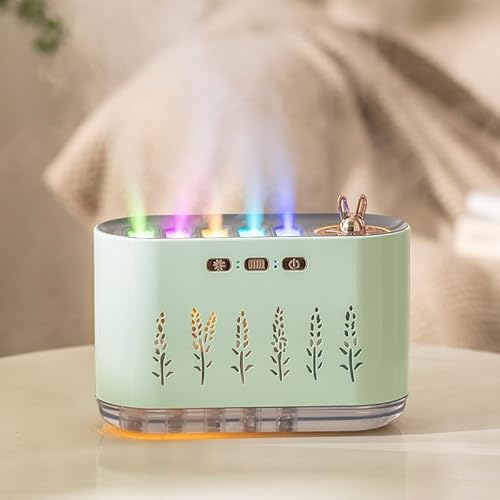 Pufei 1PC -Luftbefeuchter für Schlafzimmer 700 ml RGB Farb ändern Musiksynchronisierungsluft Luftbefeuchter 5 Düsenspray Design Cool Mist Feuchtigkeit mit super ruhigem und automatisch abgeschaltetem von Pufei