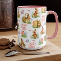Osterhasen in Körben Kaffeetasse Küche Und Esszimmer Tasse Keramiktasse Kaffee Geschenke Für Sie von PuffinLime