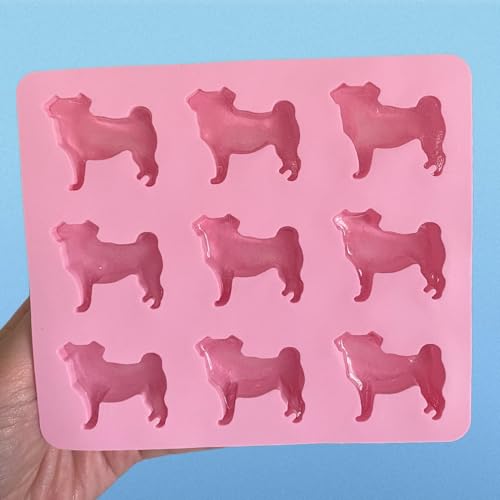 Generic Pug Life Shop Eiswürfelformen und Tablett aus Silikon in Mops-Form, Geschenk für Mops-Liebhaber von Pug Life Shop