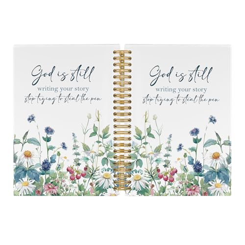 Pugwak Christian Floral Journal Notebook - Bible Verse Scripture Flower Notebooks College Ruled for Work School, Christian Gifts for Women, Office Supplies, Hardcover Spiral Notebook 5.5"x8.3" von Pugwak
