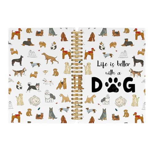Pugwak Dog Journal Notebook - Life Is Better With a Puppy Notebooks College Ruled for Work School, Dog Lovers Mom Gifts for Women, Office Supplies, Hardcover Spiral Notebook 5.5"x8.3" von Pugwak