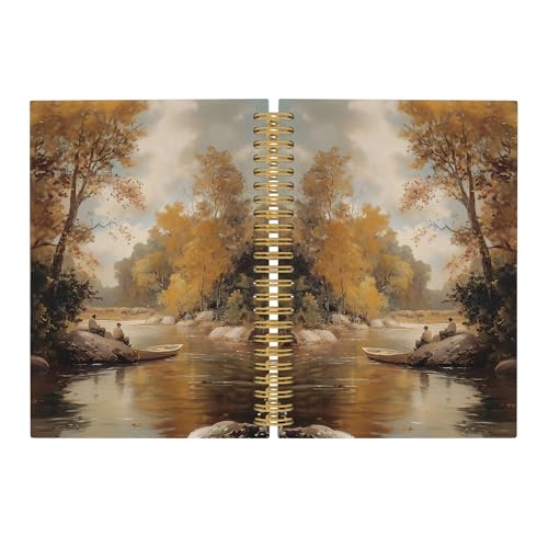 Pugwak Fall Journal Notebook - Vintage Nature Autumn Trees Notebooks College Ruled for Work School, Fall Autumn Gifts for Women, Office Supplies, Hardcover Spiral Notebook 5.5"x8.3" von Pugwak