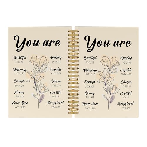 Pugwak Inspirational Christian Journal Notebook - You Are Floral Bible Notebooks College Ruled for Work School, Inspirational Gifts for Women, Office Supplies, Hardcover Spiral Notebook 5.5"x8.3" von Pugwak
