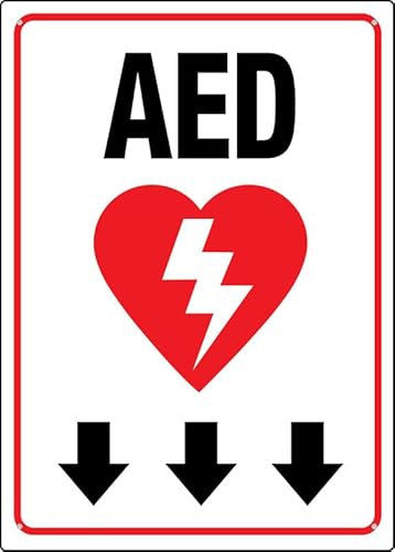 Puhayexi Aed Below Wandschilder für Unternehmen, 20,3 x 30,5 cm, rostfreies Aluminium, UV-Druck, 4 vorgebohrte Löcher, langlebig/wetterfest Puhayexi Aed Below Wandschilder für Unternehmen, 20,3 x 30,5 cm, rostfreies Aluminium, UV-Druck, 4 vorgebohrte Löcher, langlebig/wetterfest von Puhayexi
