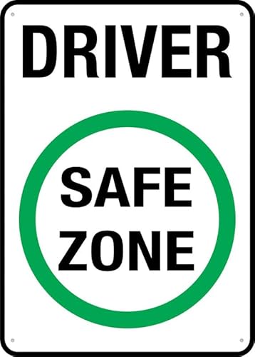 Puhayexi Driver Safe Zone For Business 20,3 x 30,5 cm, rostfreies Aluminium, UV-Druck, 4 vorgebohrte Löcher, langlebig/wetterfest von Puhayexi