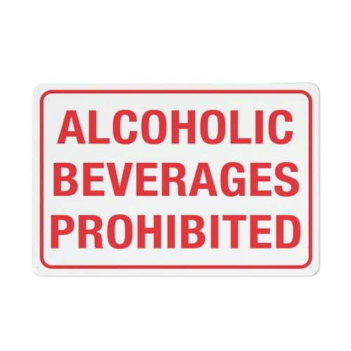 Puhayexi Metallschild mit Aufschrift "Alcoholic Beverages Prohibited", 30,5 x 20,3 cm, rostfreies Aluminium, mehrfarbig Puhayexi Metallschild mit Aufschrift "Alcoholic Beverages Prohibited", 30,5 x 20,3 cm, rostfreies Aluminium, mehrfarbig von Puhayexi