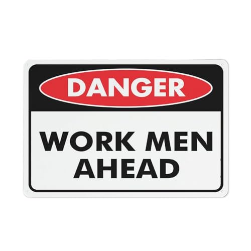 Puhayexi Metallschild mit Aufschrift "Danger Work Men Ahead", 30,5 x 20,3 cm, rostfreies Aluminium, UV-Tintendruck, langlebig/wetterfest, für den Außenbereich Puhayexi Metallschild mit Aufschrift "Danger Work Men Ahead", 30,5 x 20,3 cm, rostfreies Aluminium, UV-Tintendruck, langlebig/wetterfest, für den Außenbereich von Puhayexi