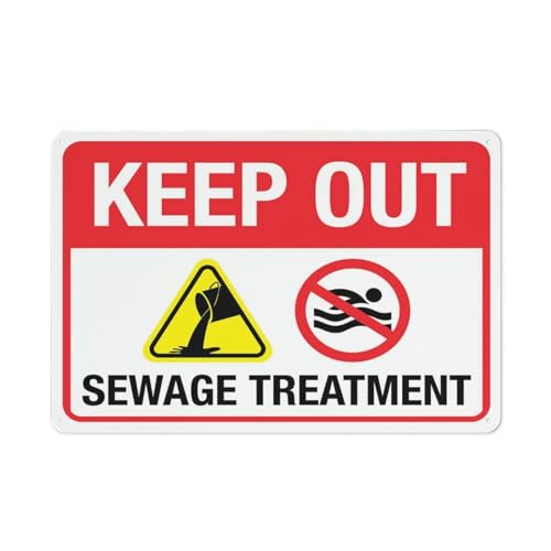 Puhayexi Metallschild mit Aufschrift "Keep Out Sewage Treatment", 30,5 x 20,3 cm, rostfreies Aluminium, mehrfarbig Puhayexi Metallschild mit Aufschrift "Keep Out Sewage Treatment", 30,5 x 20,3 cm, rostfreies Aluminium, mehrfarbig von Puhayexi