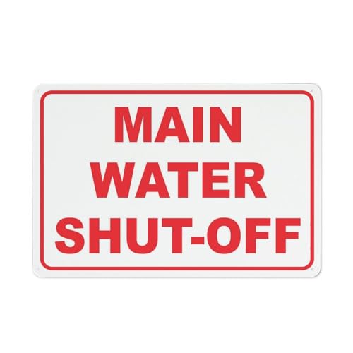Puhayexi Metallschild mit Aufschrift "Main Water Shut Off", 20,3 x 30,5 cm, rostfreies Aluminium, leicht zu lesen und stabil, Aufschrift "Keep Out" für den Außenbereich, für Zuhause, Bauernhof, Hof Puhayexi Metallschild mit Aufschrift "Main Water Shut Off", 20,3 x 30,5 cm, rostfreies Aluminium, leicht zu lesen und stabil, Aufschrift "Keep Out" für den Außenbereich, für Zuhause, Bauernhof, Hof von Puhayexi