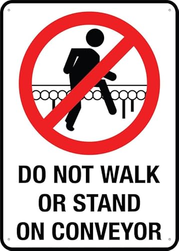 Puhayexi Metallschilder, Aluminium, Aufschrift "Do Not Walk Or Stand On Conveyor", 30,5 x 20,3 cm, wetterfest, für den Innen- und Außenbereich Puhayexi Metallschilder, Aluminium, Aufschrift "Do Not Walk Or Stand On Conveyor", 30,5 x 20,3 cm, wetterfest, für den Innen- und Außenbereich von Puhayexi