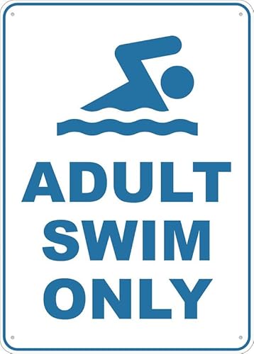 Puhayexi Schild "Swim Only" für Erwachsene, 30,5 x 20,3 cm, rostfreies Aluminium, mehrfarbig von Puhayexi